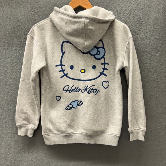 Hello Kitty x Forever 21 Hoodie Girls 11 / 12 Gray Full Zip Jacket - Picture 3 of 7